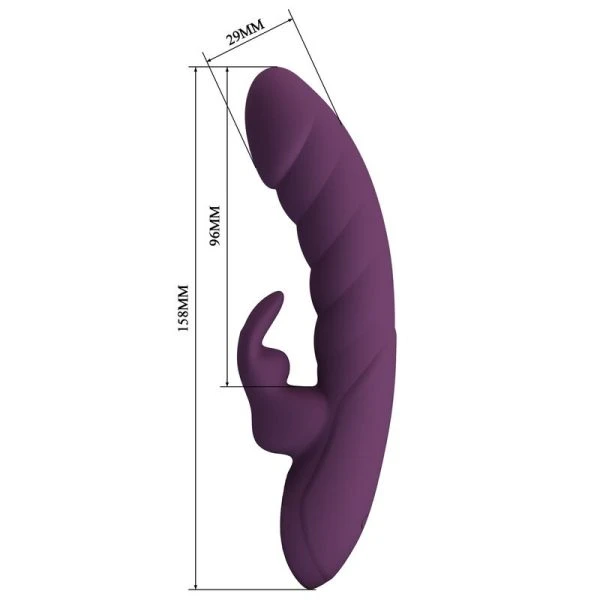 Pretty Love Harper Herlaadbare Haasvibrator met G-Punt- en Clitorisstimulatie