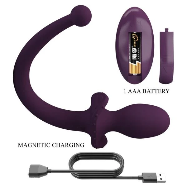 Pretty Love Anaalplug Lioea met flexibele staart, paars, 12 functies