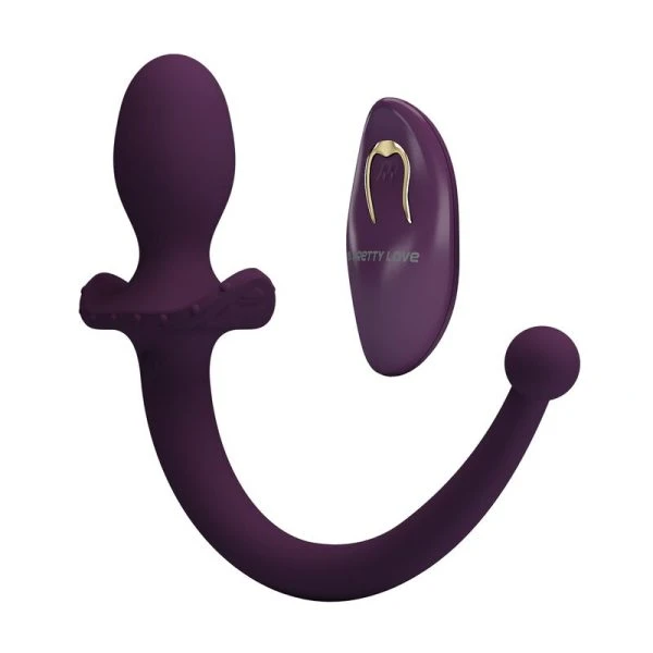 Pretty Love Anaalplug Lioea met flexibele staart, paars, 12 functies
