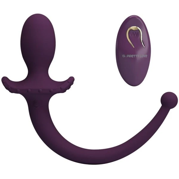 Pretty Love Anaalplug Lioea met flexibele staart, paars, 12 functies