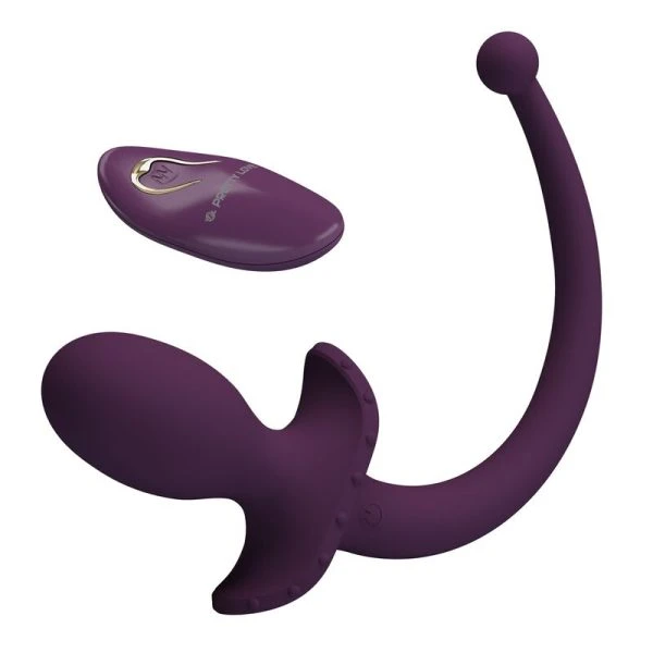 Pretty Love Anaalplug Lioea met flexibele staart, paars, 12 functies