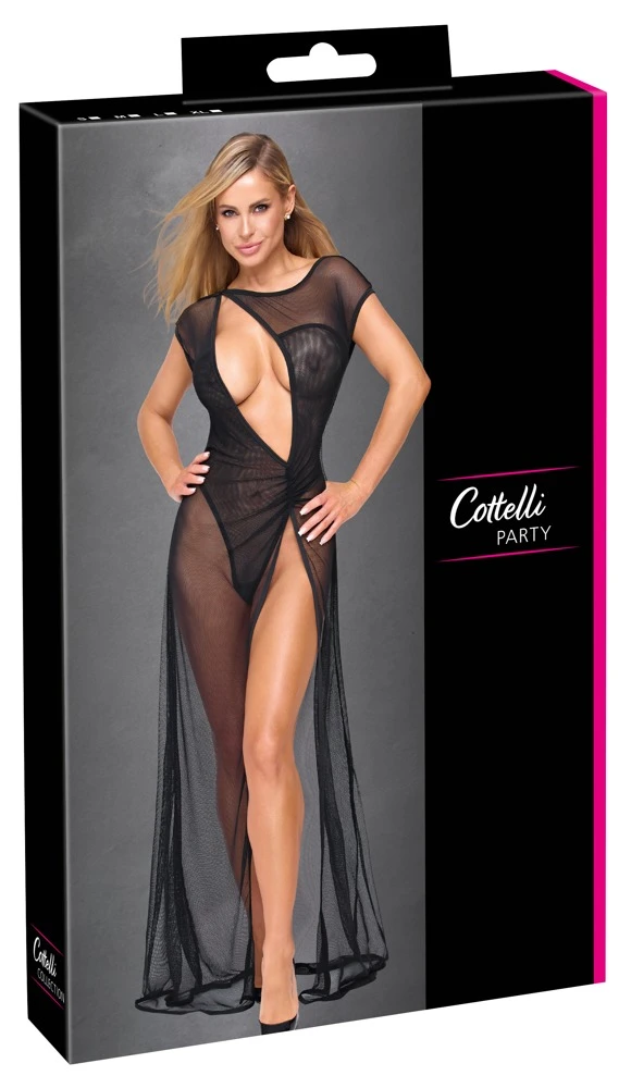 Cottelli PARTY lang netjurk met body zwart