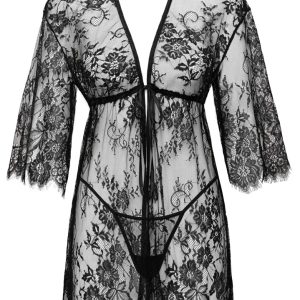 Cottelli LINGERIE Kimono Kant in het zwart Cottelli LINGERIE Kimono Kant in het zwart - Afbeelding 5