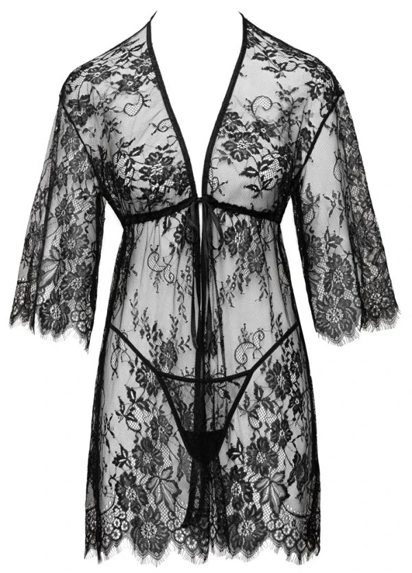 Cottelli LINGERIE Kimono Kant in het zwart Cottelli LINGERIE Kimono Kant in het zwart