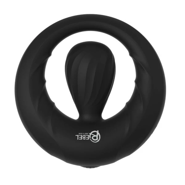 Rebel Cock Ring met Vibro-stimulator, siliconen, zwart Rebel Cock Ring met Vibro-stimulator, siliconen, zwart