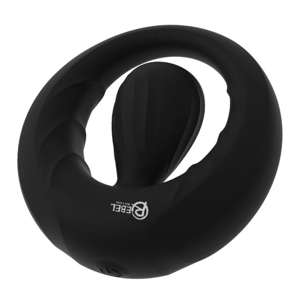 Rebel Cock Ring met Vibro-stimulator, siliconen, zwart Rebel Cock Ring met Vibro-stimulator, siliconen, zwart
