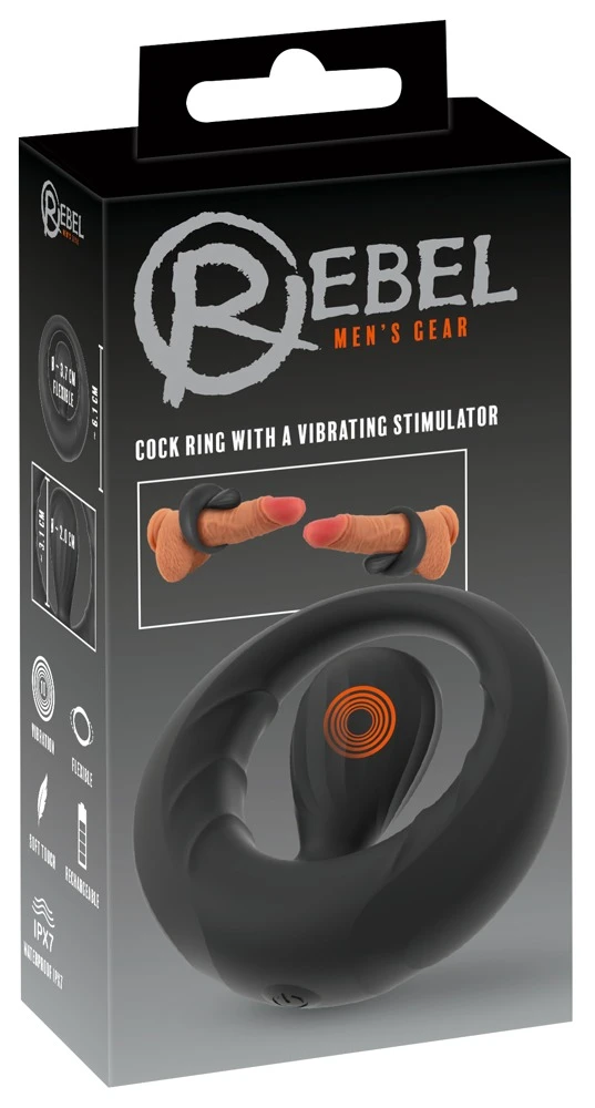 54090710000_verp.jpg Rebel Cock Ring met Vibro-stimulator, siliconen, zwart
