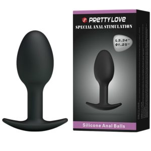 Pretty Love Anaalplug van siliconen met beweegbare bal, 6,5 cm, zwart Pretty Love Anaalplug van siliconen met beweegbare bal, 6,5 cm, zwart - Afbeelding 1