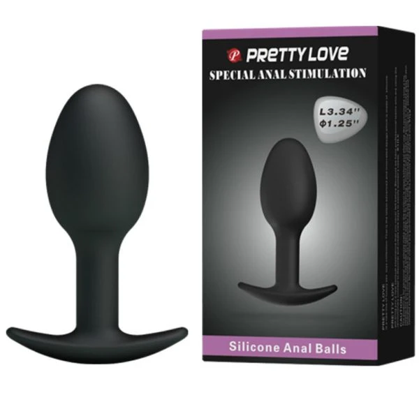 Pretty Love Anaalplug van siliconen met beweegbare bal, 6,5 cm, zwart Pretty Love Anaalplug van siliconen met beweegbare bal, 6,5 cm, zwart