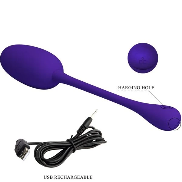 Pretty Love Knucker Purple oplaadbaar vibratie-ei van siliconen Pretty Love Knucker Purple oplaadbaar vibratie-ei van siliconen