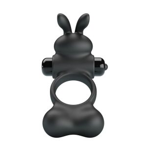 Pretty Love vibrerende penisring met konijnenstimulator, 10 functies, zwart Pretty Love vibrerende penisring met konijnenstimulator, 10 functies, zwart - Afbeelding 1