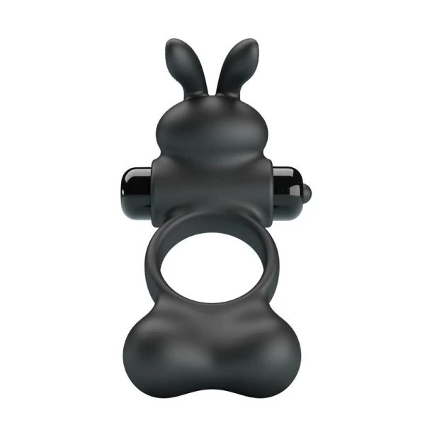Pretty Love vibrerende penisring met konijnenstimulator, 10 functies, zwart