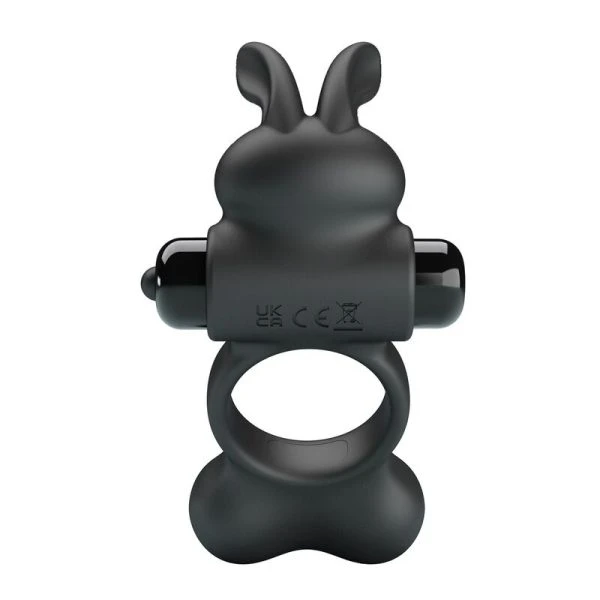 Pretty Love vibrerende penisring met konijnenstimulator, 10 functies, zwart