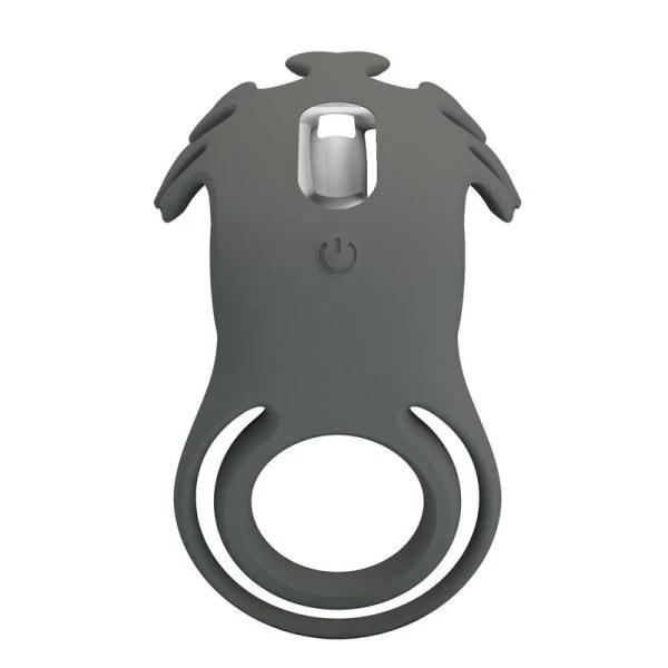 Pretty Love Master Ring Silicone-penisring met stimulator zwart
