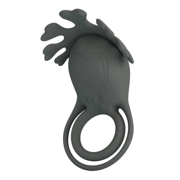 Pretty Love Master Ring Silicone-penisring met stimulator zwart