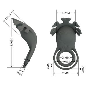 Pretty Love Master Ring Silicone-penisring met stimulator zwart Pretty Love Master Ring Silicone-penisring met stimulator zwart - Afbeelding 9