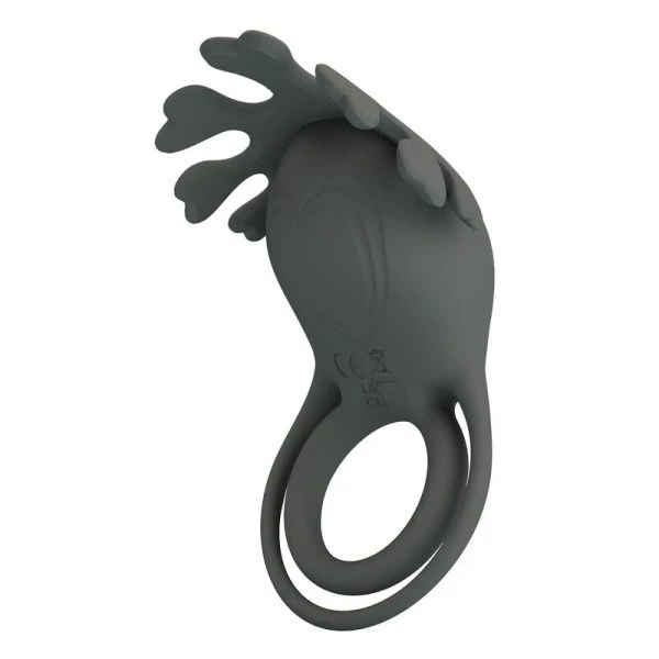Pretty Love Master Ring Silicone-penisring met stimulator zwart