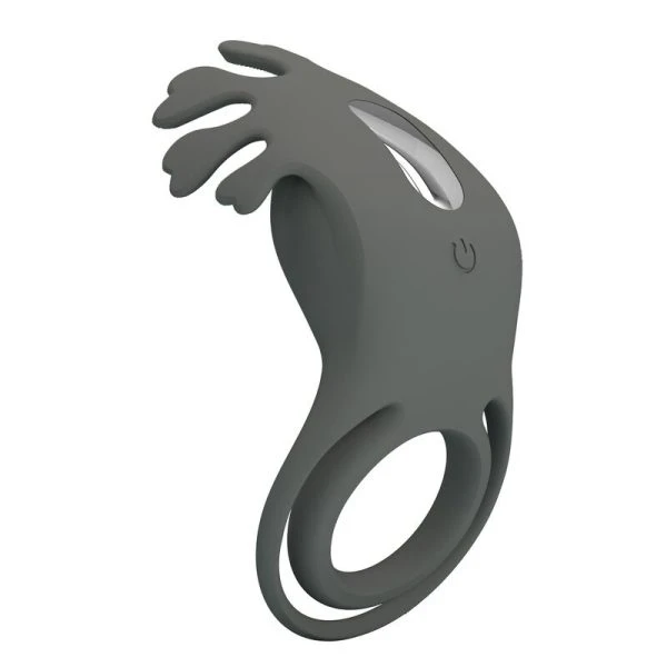 Pretty Love Master Ring Silicone-penisring met stimulator zwart
