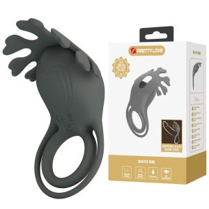 Pretty Love Master Ring Silicone-penisring met stimulator zwart Pretty Love Master Ring Silicone-penisring met stimulator zwart - Afbeelding 3