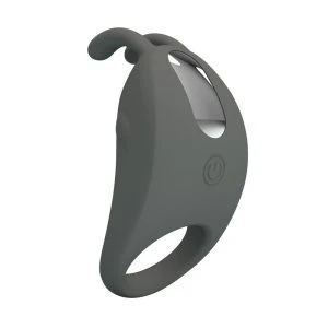 Pretty Love Wiederaufladbarer Vibrationsring mit Kaninchenstimulator aus Silikon