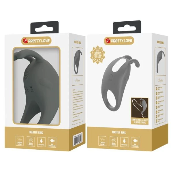 Pretty Love Oplaadbare Vibratiering met Konijnenstimulator van Siliconen Pretty Love Oplaadbare Vibratiering met Konijnenstimulator van Siliconen