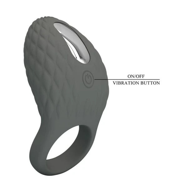 Pretty Love Oplaadbare Vibrerende Cockring met Gestructureerde Stimulator Pretty Love Oplaadbare Vibrerende Cockring met Gestructureerde Stimulator