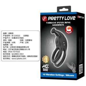 Pretty Love Goodwin Oplaadbare Dubbele Vibrator Penisring Zwart Pretty Love Goodwin Oplaadbare Dubbele Vibrator Penisring Zwart - Afbeelding 15
