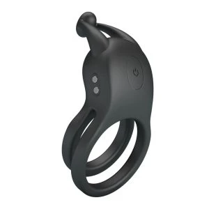 Pretty Love Goodwin Rechargeable Double Vibrator Penis Ring Black