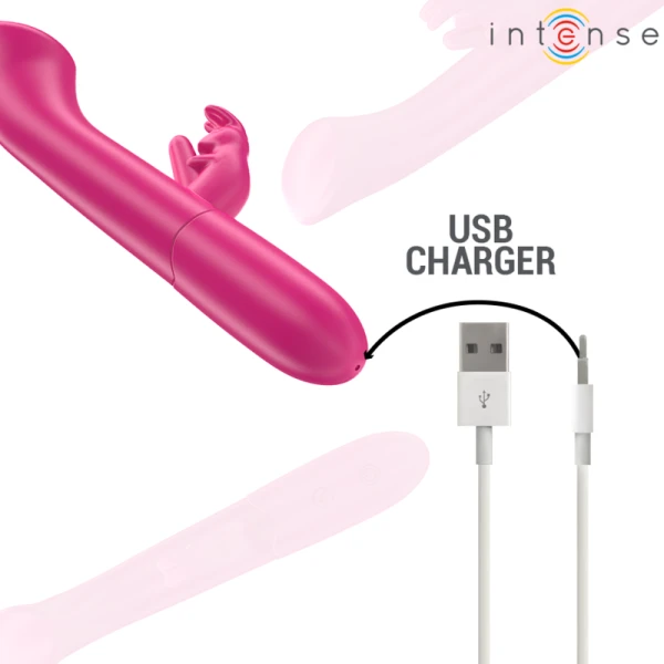 Intense Julieta Konijnenvibrator met clitorisstimulator 10 standen, roze