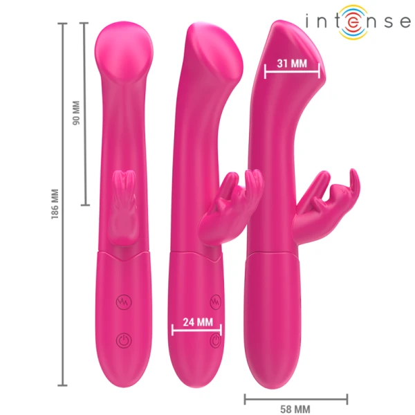 Intense Julieta Konijnenvibrator met clitorisstimulator 10 standen, roze