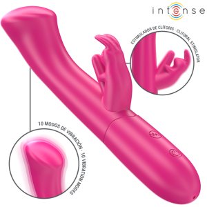 Intense Julieta Konijnenvibrator met clitorisstimulator 10 standen, roze Intense Julieta Konijnenvibrator met clitorisstimulator 10 standen, roze - Afbeelding 2