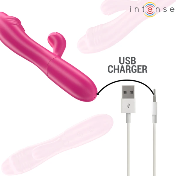 Intense IVY Flexibele Vibrator met Stimulerende Tong en 10 Trillingen Roze