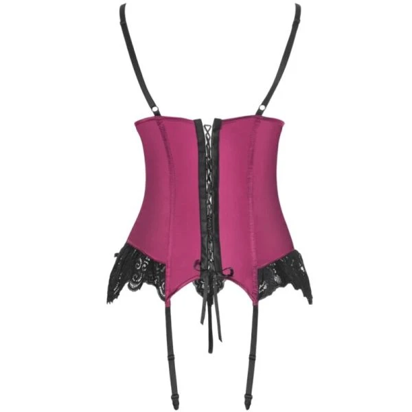 Livco Corsetti Fashion Korsett-Set Agrafena met String Burgunderrood