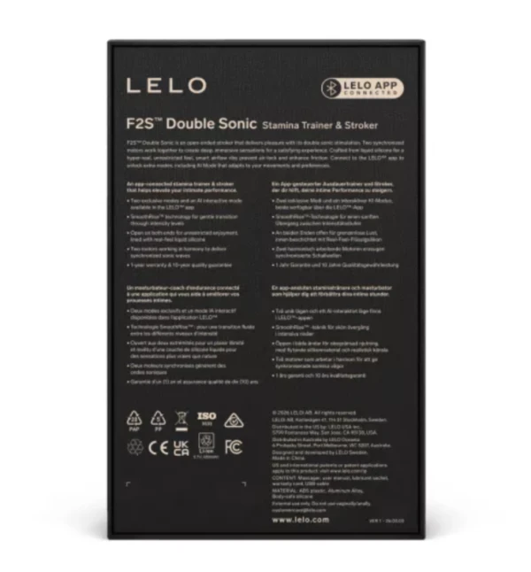 Lelo F2s Double Sonic Masturbator met geluidsstimulatie, Rood Lelo F2s Double Sonic Masturbator met geluidsstimulatie, Rood