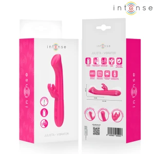 Intense Julieta Rabbit Vibrator with Clitoral Stimulator 10 Modes, Pink