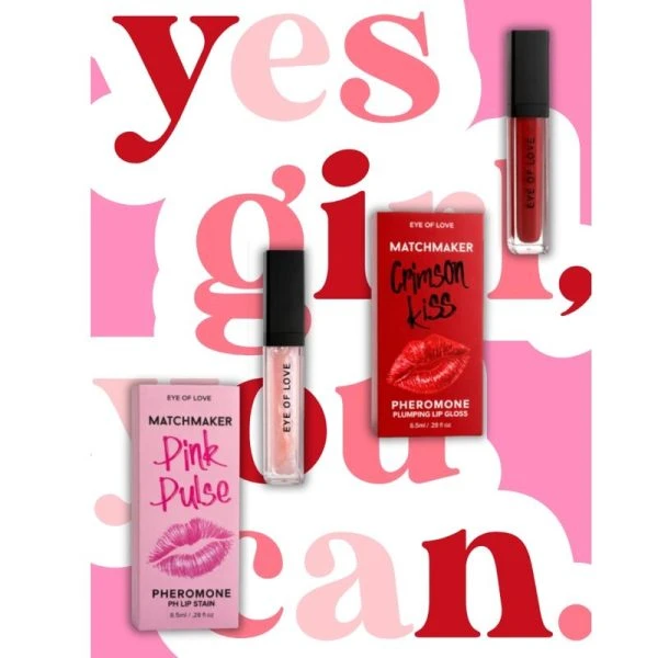 Eye of Love Pheromon-Lipgloss Matchmaker Crimson Kiss met LED en spiegel, 8,5 ml