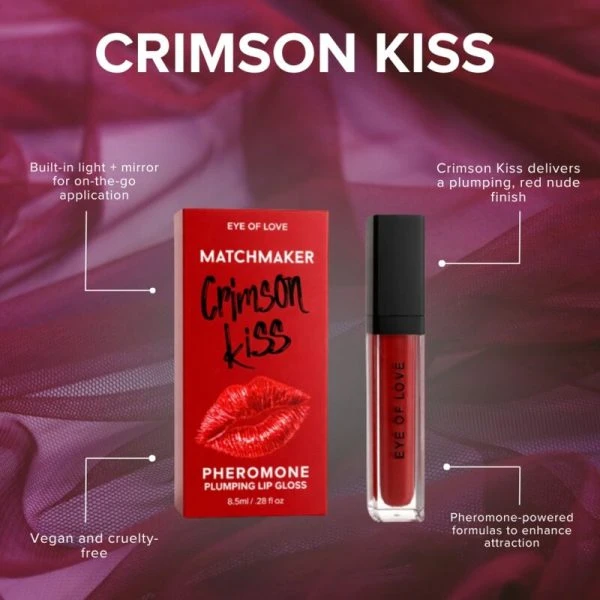 Eye of Love Pheromon-Lipgloss Matchmaker Crimson Kiss met LED en spiegel, 8,5 ml