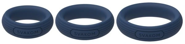SVAKOM Triooo Penisring-Set van vloeibaar siliconen blauw