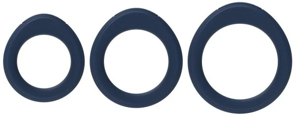 SVAKOM Triooo Penisring-Set van vloeibaar siliconen blauw