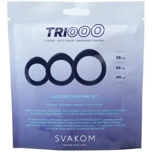 SVAKOM Triooo Penis Ring Set made of Liquid Silicone blue