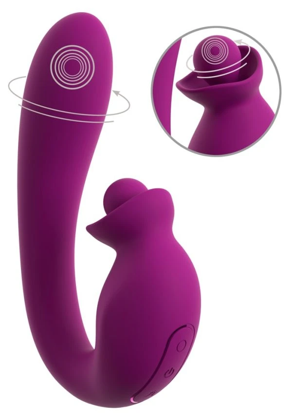 JAVIDA 2F Vibrator Double Rota met dubbele rotatie paars