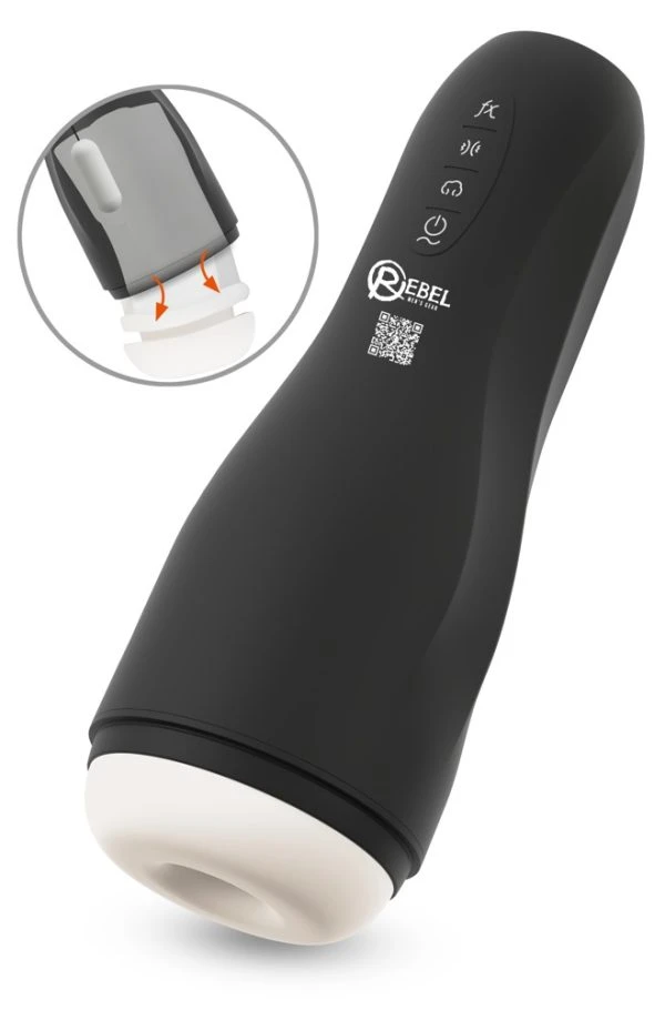Rebel Masturbator Squeeze Suction Vibration zwart