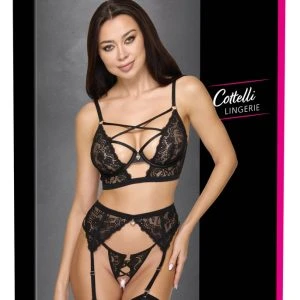 Cottelli LINGERIE Bra Strap Set with Lace and Little Hearts