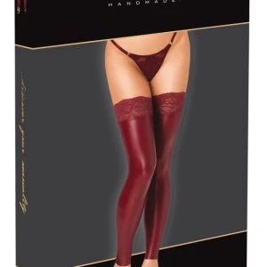 Noir Overknee-Stulpen Spitze Powerwetlook rot