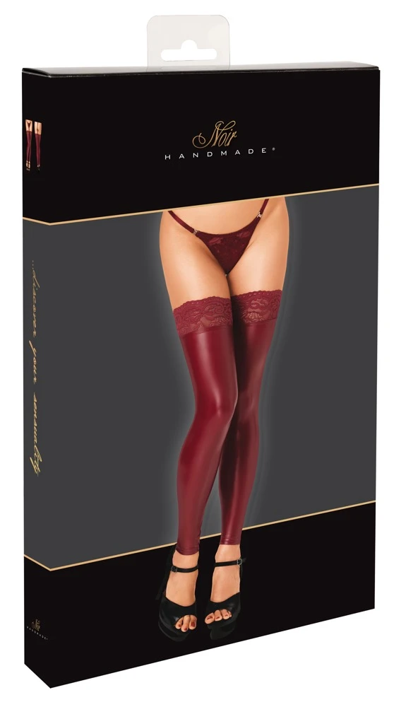 25402903021_verp.jpg Noir Overknee-Stulpen Spitze Powerwetlook rot