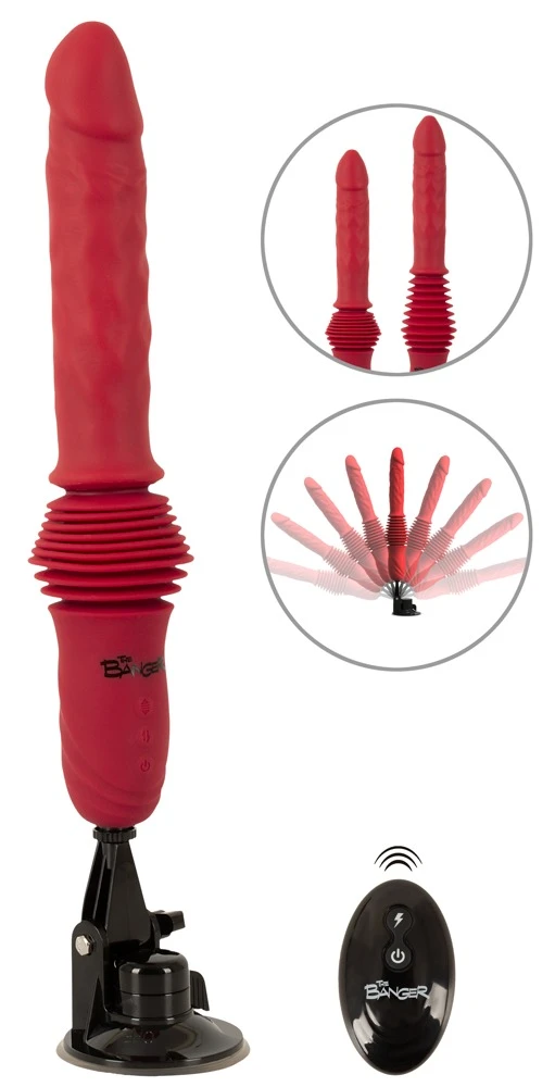 The Banger Thrusting Vibrator RC Double Thrusting Fucking Machine red