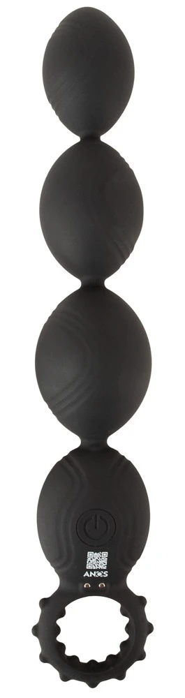 ANOS Flexible XL Anaal-kralen met vibratie, zwart ANOS Flexible XL Anaal-kralen met vibratie, zwart