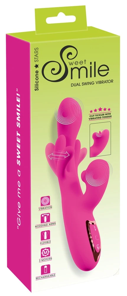 Sweet Smile Dual Swing Vibrator met Clitorisstimulator roze