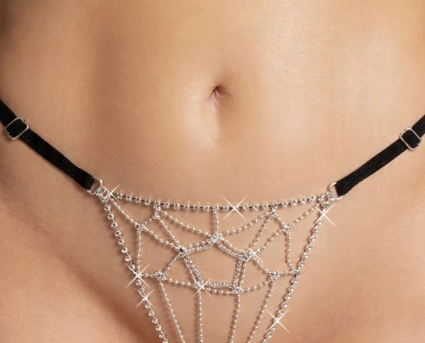 Cottelli LINGERIE Strass-String mit Spinnennetz-Optik S-L schwarz Cottelli LINGERIE Strass-String mit Spinnennetz-Optik S-L schwarz