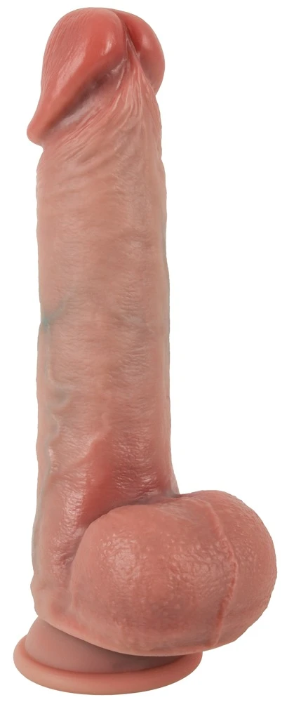 Realistixxx Natural Dildo with Movable Skin and Testicles, Light Skin Tone